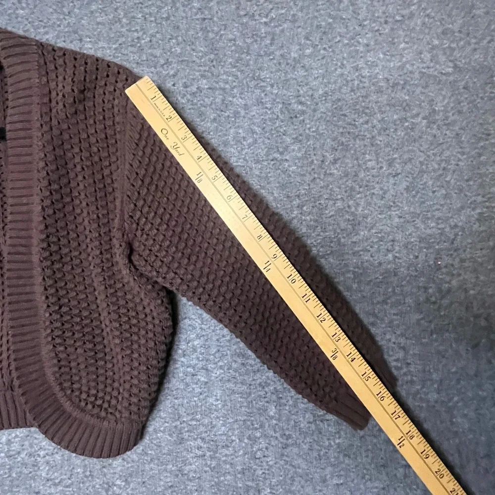 Vtg Y2K Brown Cropped Bolero Shrug‎ Cardigan Sweater S 90s Forest Fairy Grunge
